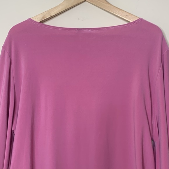 Heart Throb Dusty Rose Rouched Sides Boatneck Kimono Sleeve Tunic Stretch Top 3X - Picture 13 of 13